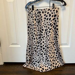 Leopard print slip skirt